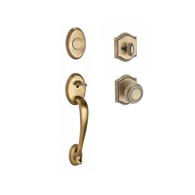 Baldwin Reserve  Columbus Handleset Traditional Knob and Traditional Arch Rose
