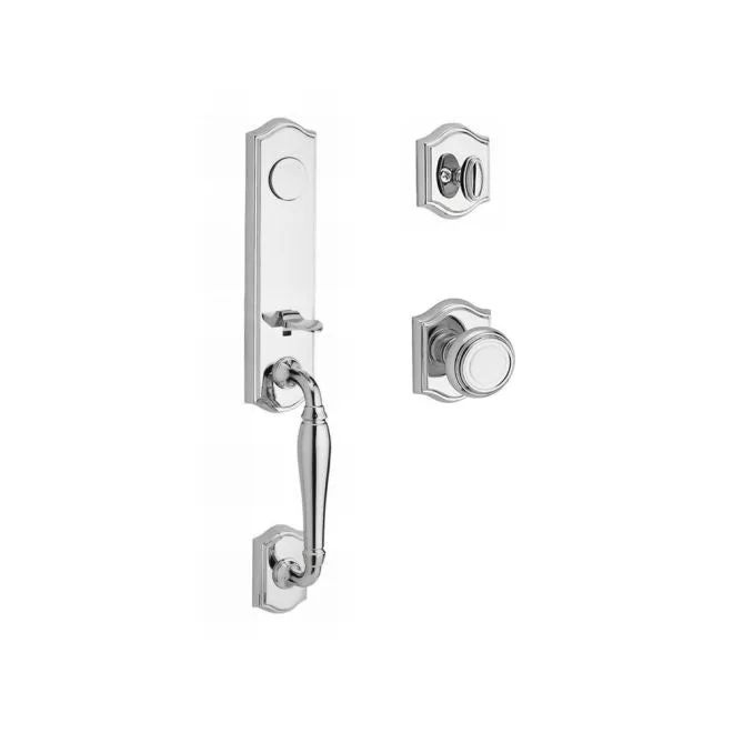 Baldwin Reserve Handleset Traditional Knob and Traditional Arch Rose