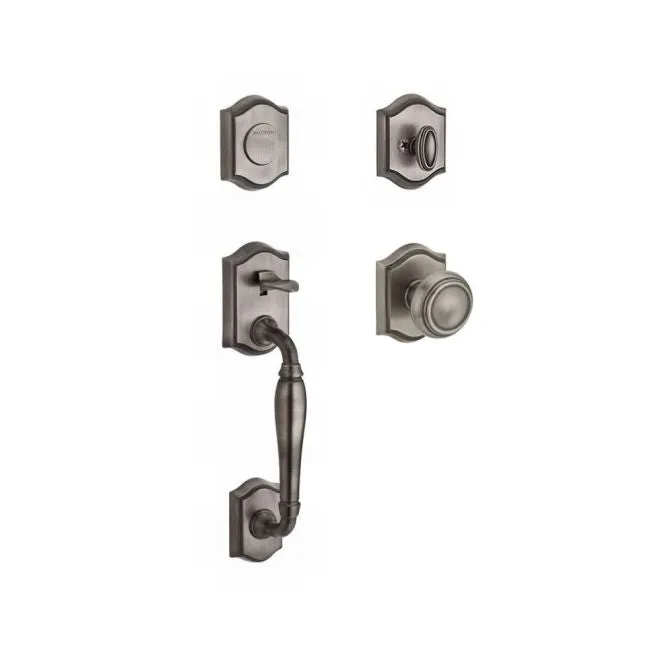 Baldwin Reserve Westcliff Handleset Traditional Knob and Traditional Arch Rose
