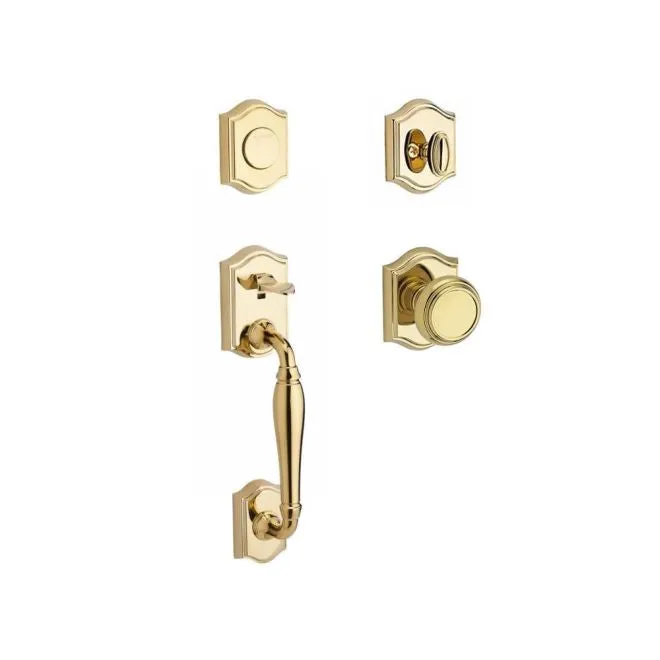 Baldwin Reserve Westcliff Handleset Traditional Knob and Traditional Arch Rose
