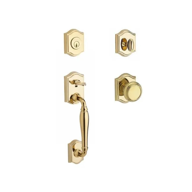 Baldwin Reserve Westcliff Handleset Traditional Knob and Traditional Arch Rose