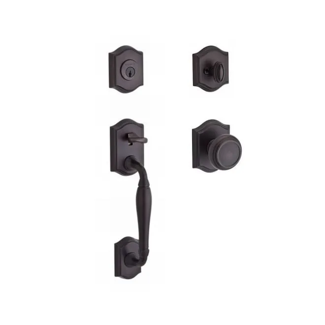 Baldwin Reserve Westcliff Handleset Traditional Knob and Traditional Arch Rose
