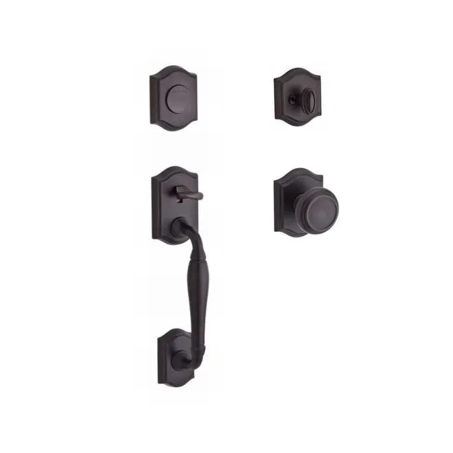 Baldwin Reserve Westcliff Handleset Traditional Knob and Traditional Arch Rose