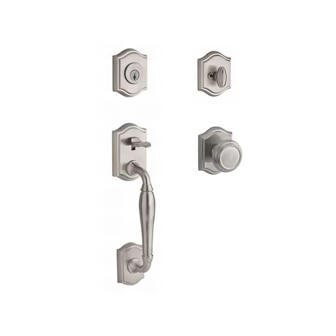 Baldwin Reserve Westcliff Handleset Traditional Knob and Traditional Arch Rose
