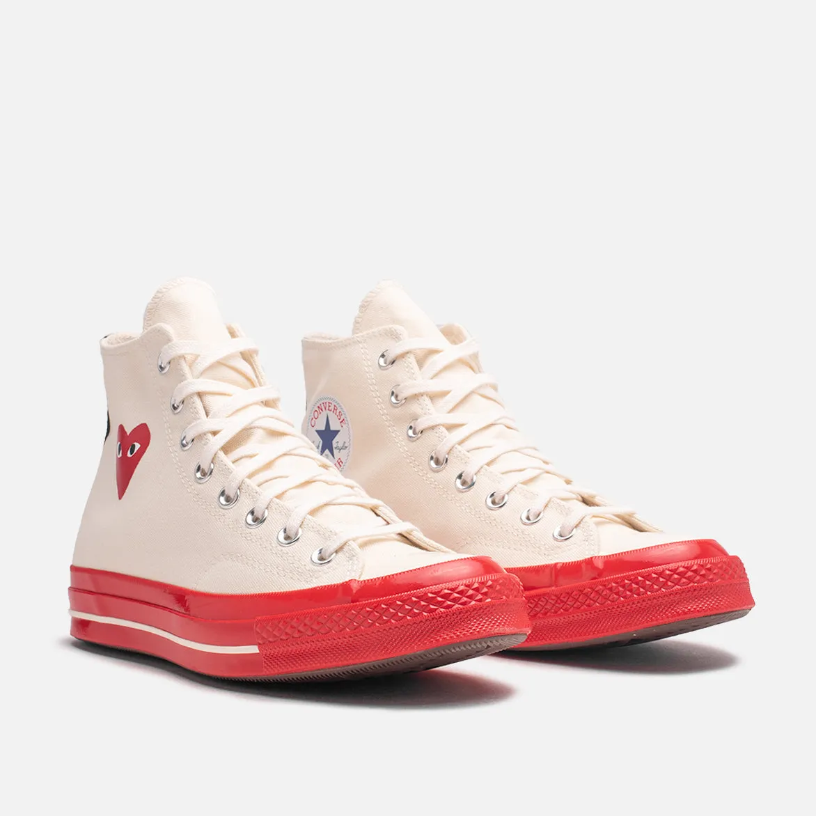 CDG PLAY X CONVERSE CHUCK 70 HIGH - PRISTINE / RED