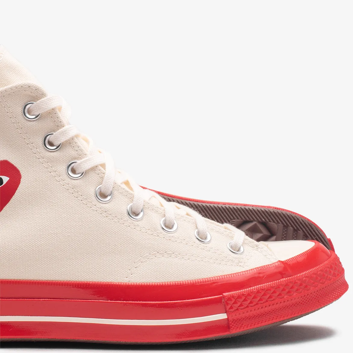CDG PLAY X CONVERSE CHUCK 70 HIGH - PRISTINE / RED