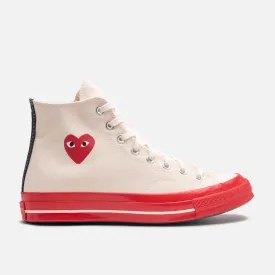 CDG PLAY X CONVERSE CHUCK 70 HIGH - PRISTINE / RED