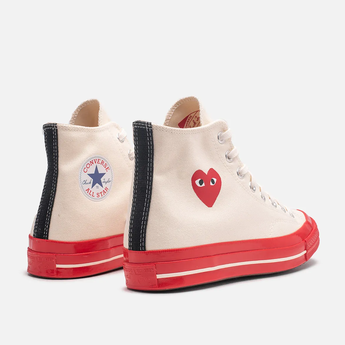 CDG PLAY X CONVERSE CHUCK 70 HIGH - PRISTINE / RED