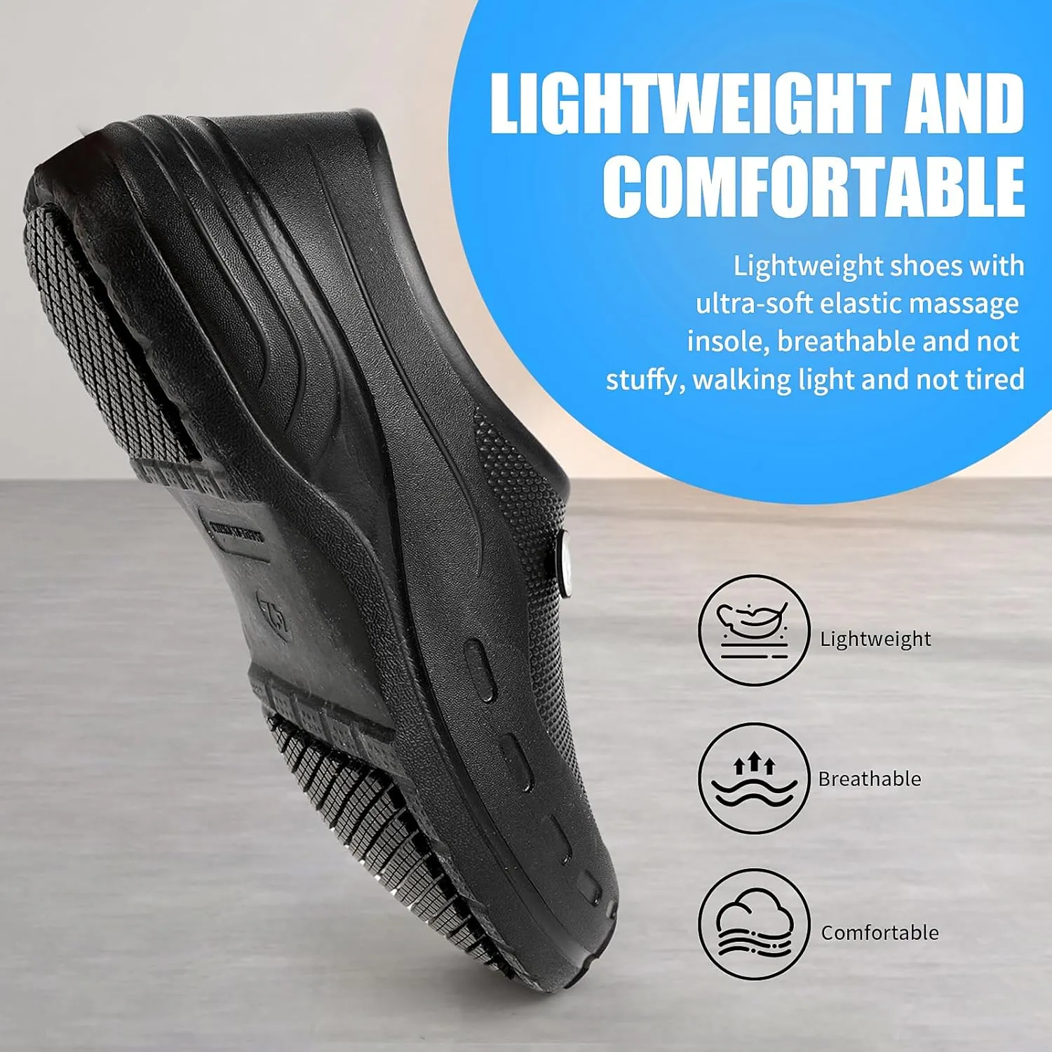 Chef Shoes for Men Non Slip Nursing Clogs Food Service Water Proof Oil Resistant Work Shoes for Kitchen Garden Restaurant Indoor Outdoor Unisex Shoes