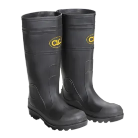 Custom Leathercraft Plain Toe Pvc Rain Boots Black 9