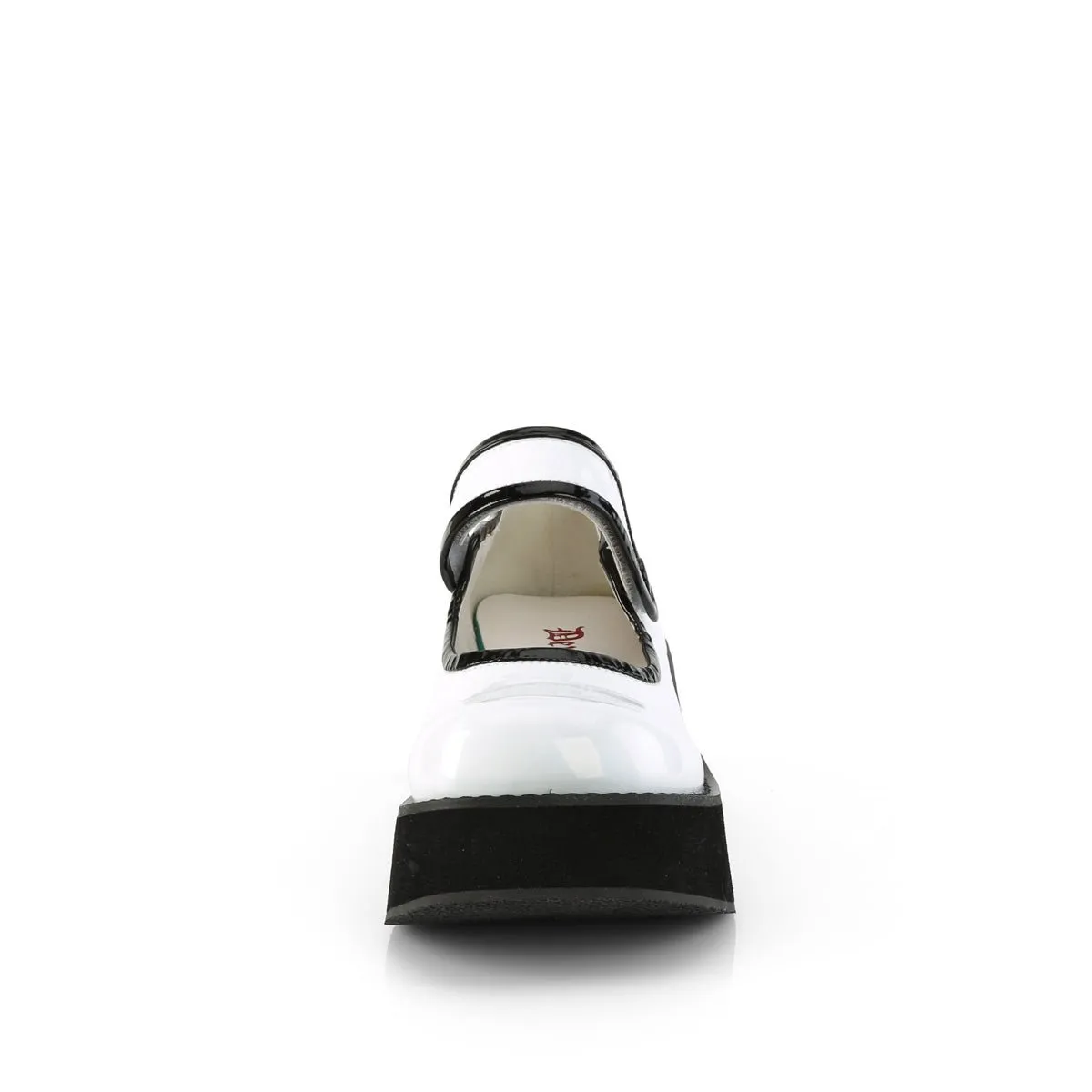 Demonia SPRITE-01 | White Holographic Patent Mary Janes