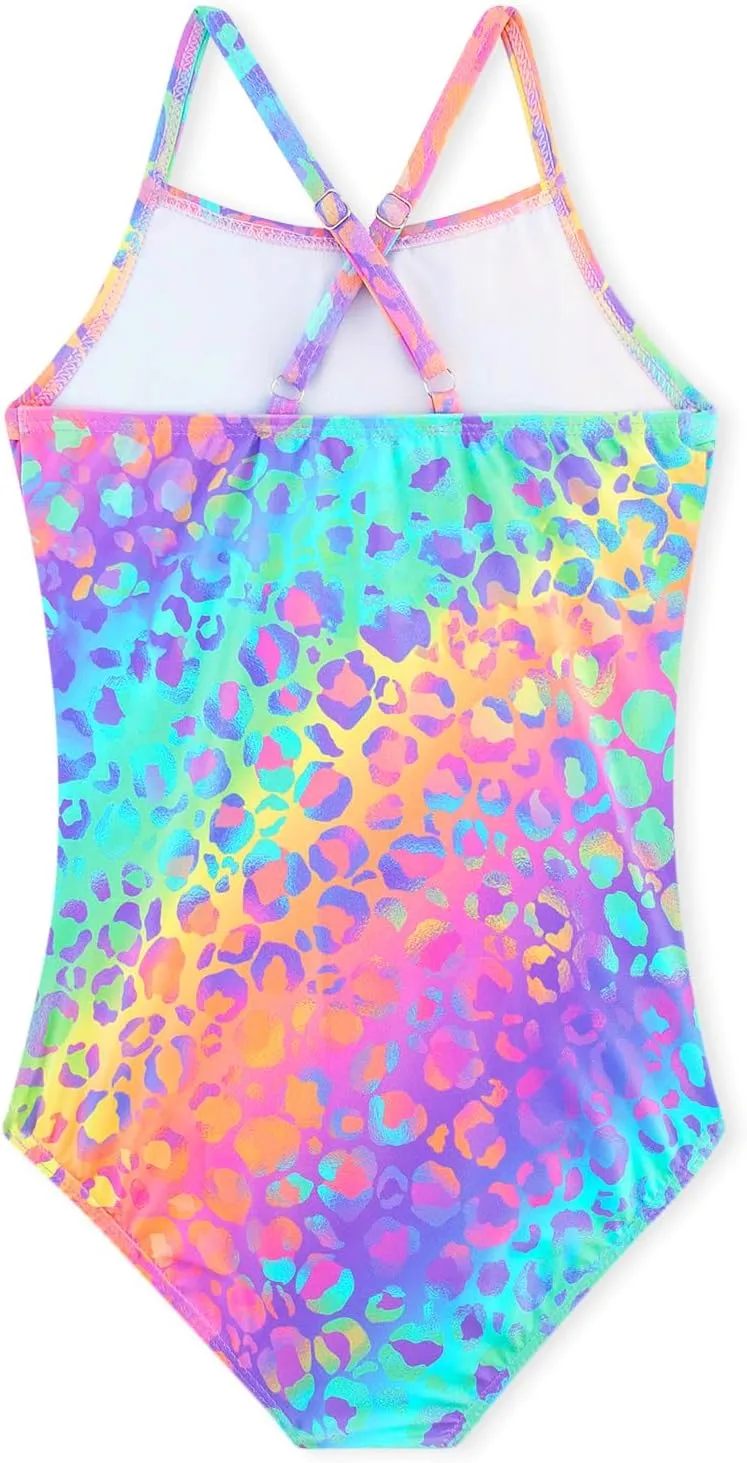 Girls One Piece Swimsuits Cute Ruffles Swimming Bathing Suit with Adjustable Straps Beach Pool Kids Swimwear 3T-12