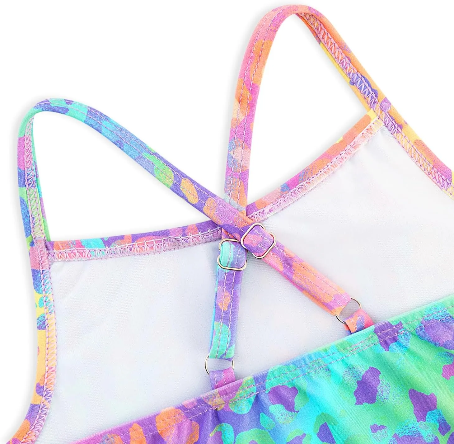 Girls One Piece Swimsuits Cute Ruffles Swimming Bathing Suit with Adjustable Straps Beach Pool Kids Swimwear 3T-12
