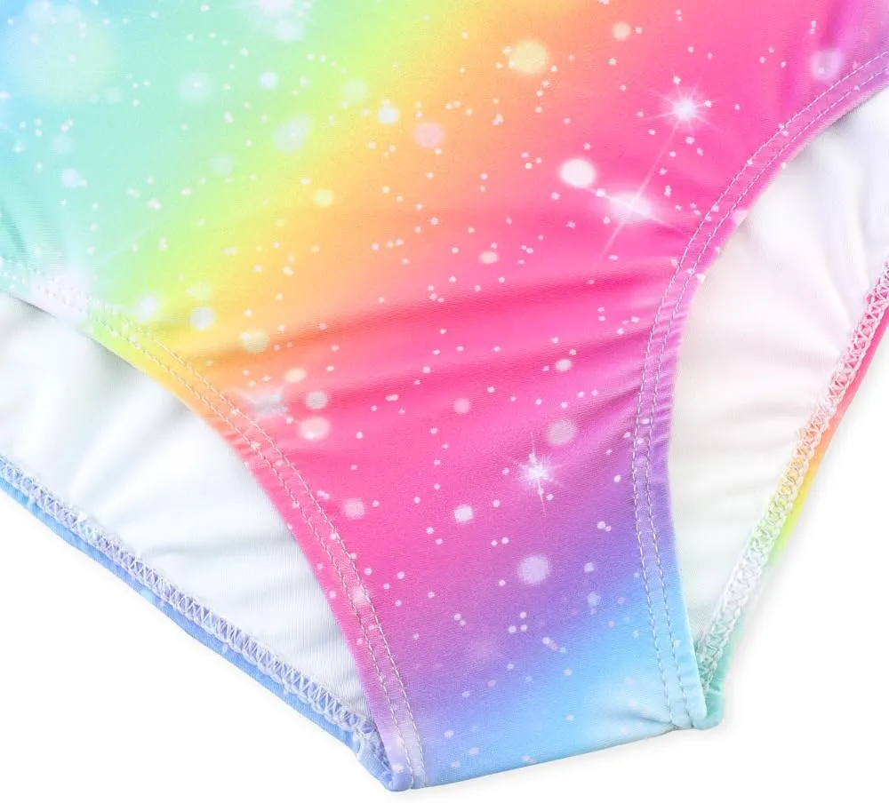 Girls One Piece Swimsuits Cute Ruffles Swimming Bathing Suit with Adjustable Straps Beach Pool Kids Swimwear 3T-12