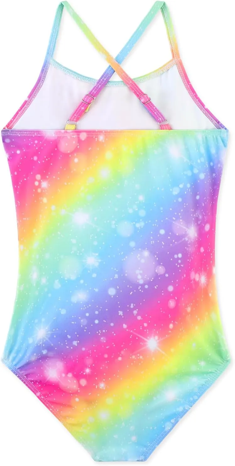 Girls One Piece Swimsuits Cute Ruffles Swimming Bathing Suit with Adjustable Straps Beach Pool Kids Swimwear 3T-12