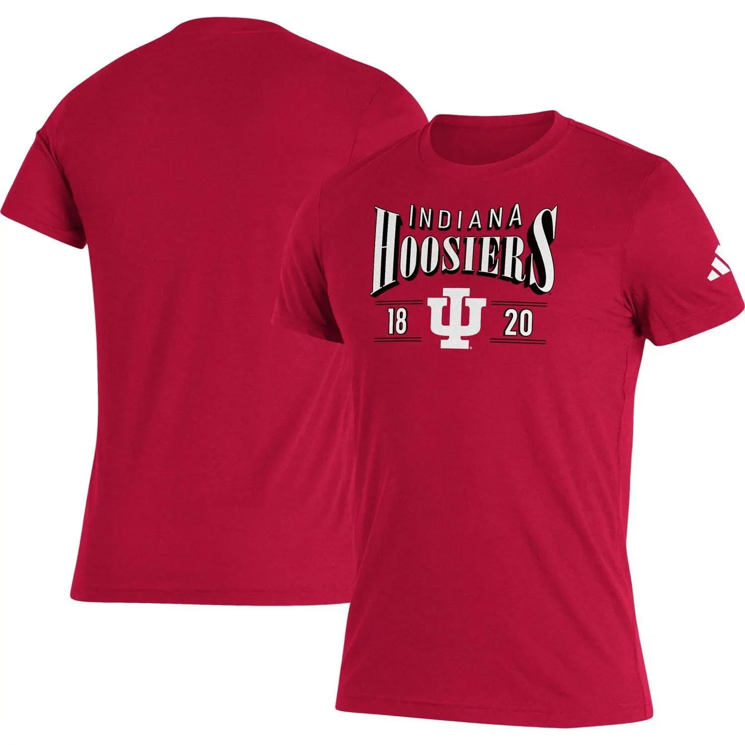 Indiana Hoosiers Along The Shadow Men's Crimson Hoodie, Tri-Blend T-Shirt adidas