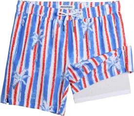 maamgic 7 Inch Mens Swim Trunks with Compression Liner Board Shorts with Zippered Pocket Bathing Suit for Beach Vacation
