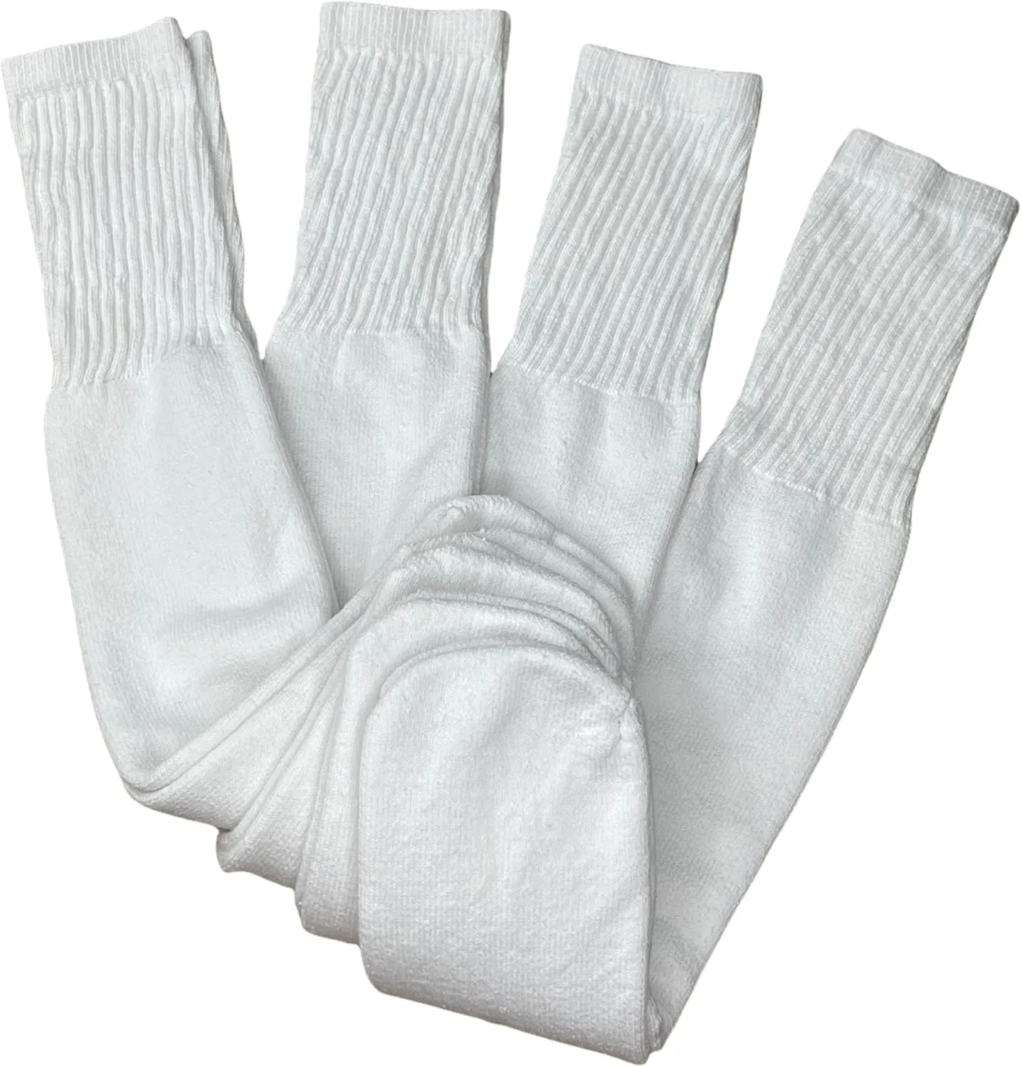 Mens White Tube Socks for Men - Mens Over the Calf Socks - Knee High Long Socks Size 13-17