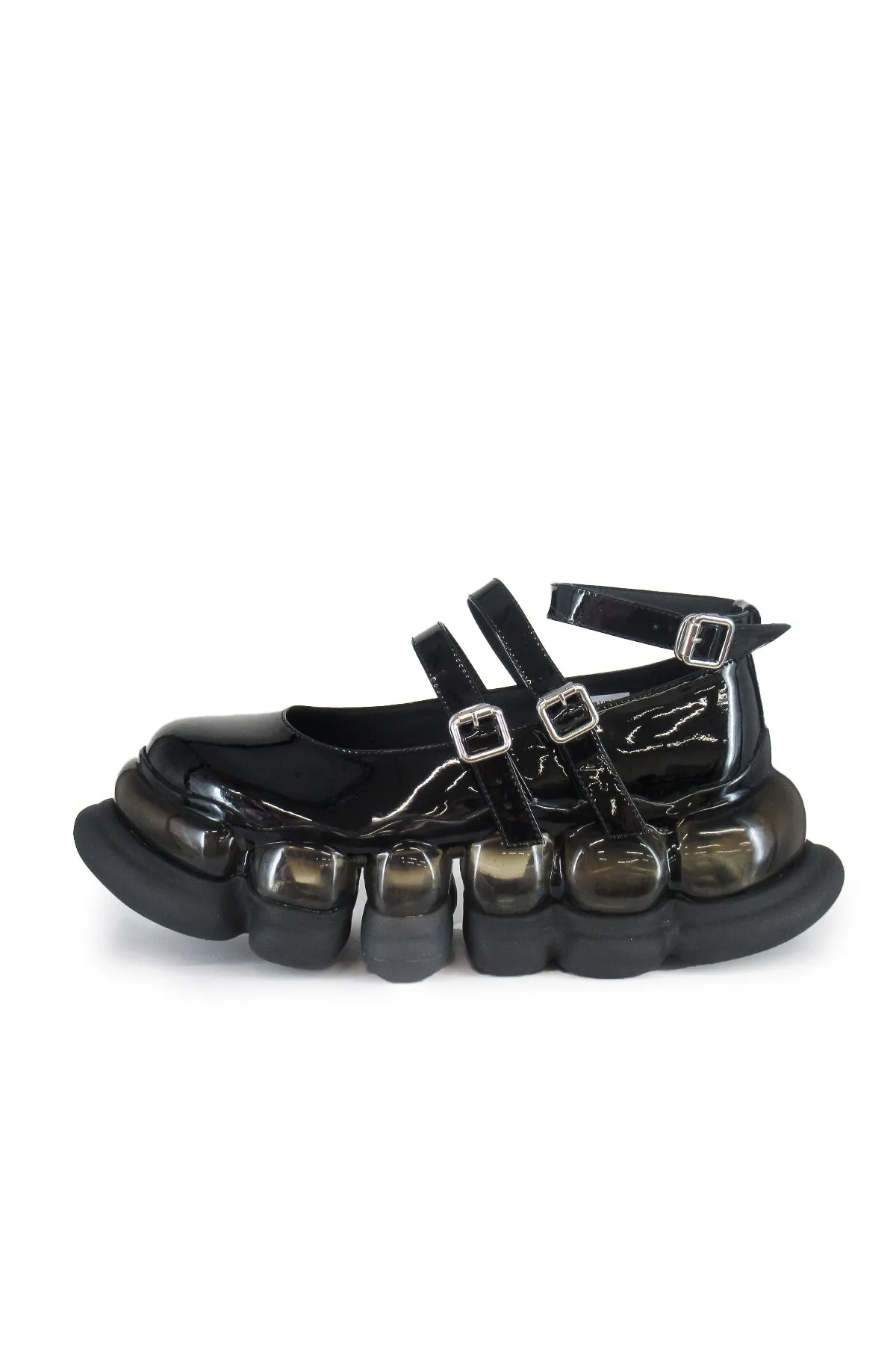 "Jewelry" Ark Three Straps Mary Jane / Black Enamel