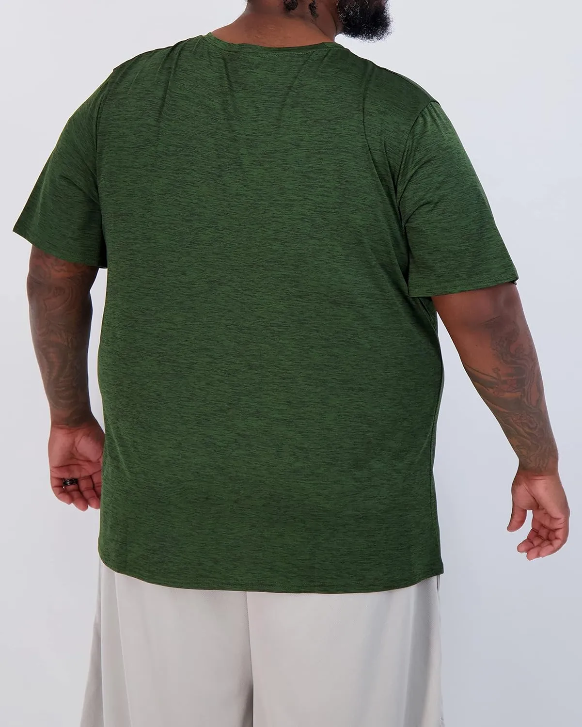 Real Essentials 3 Pack: Men??s Big & Tall Tech Stretch Long-Sleeve & Short-Sleeve Dry-Fit T-Shirt (3XT-5XT)