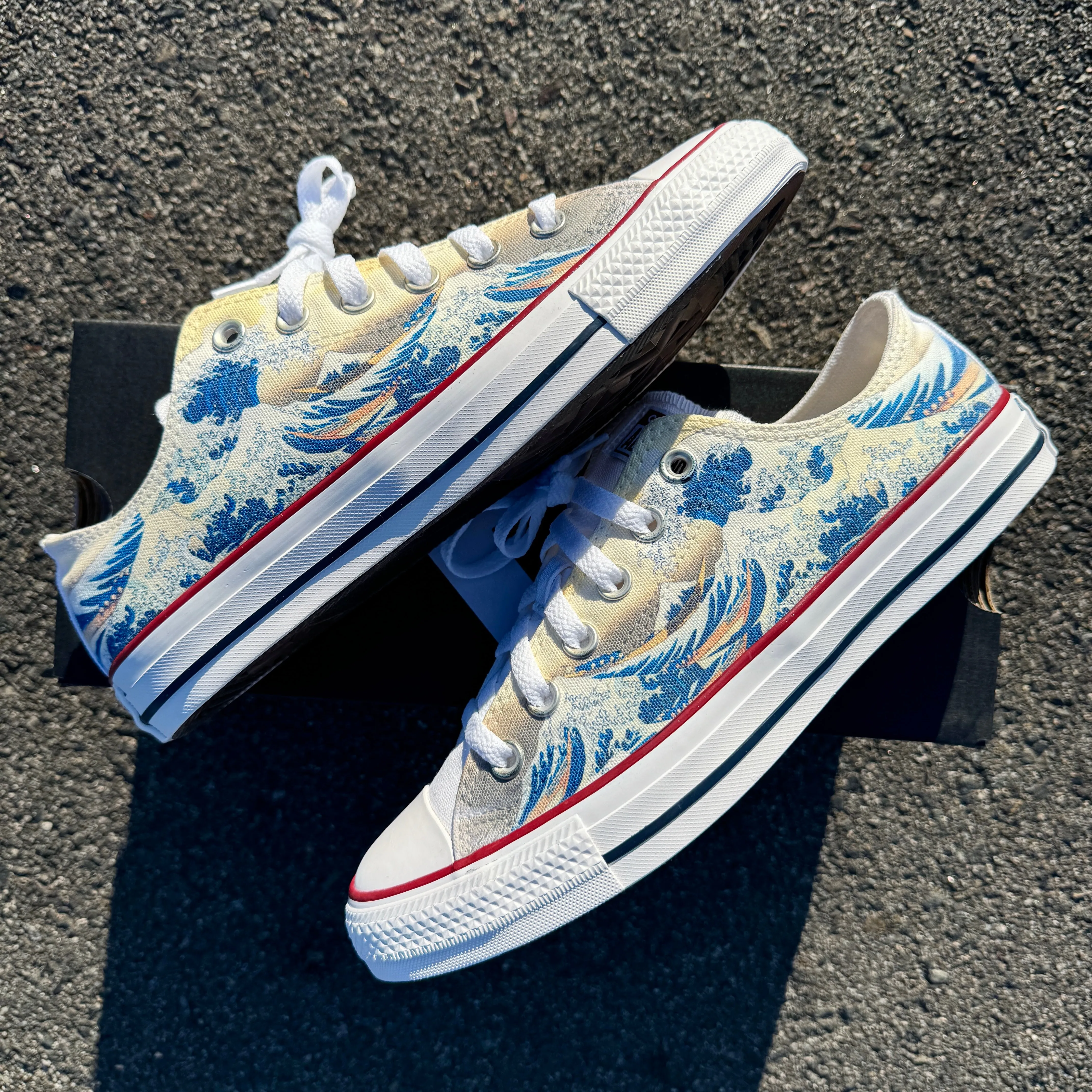 The Great Wave Converse Low Top Chuck Taylor Shoes