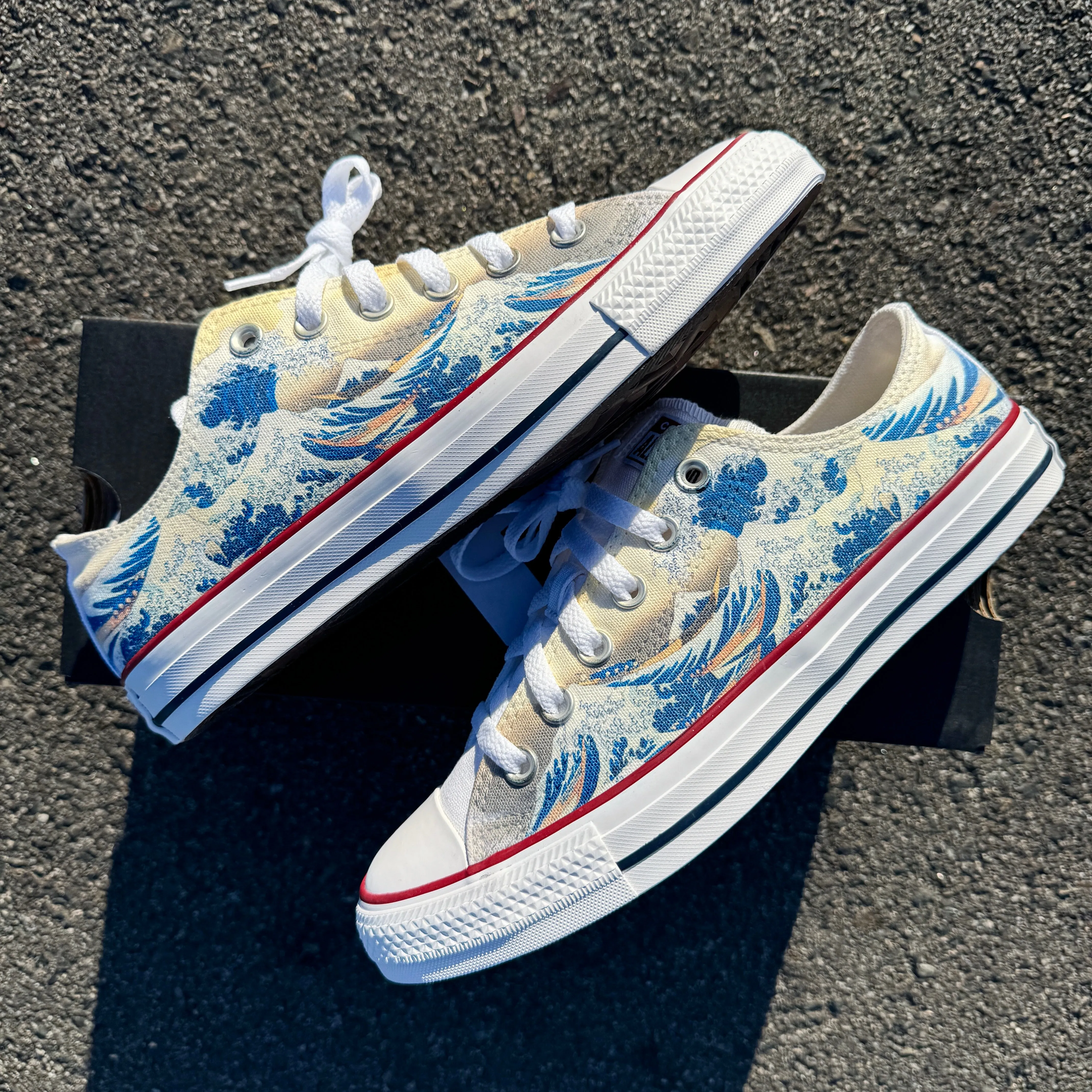 The Great Wave Converse Low Top Chuck Taylor Shoes