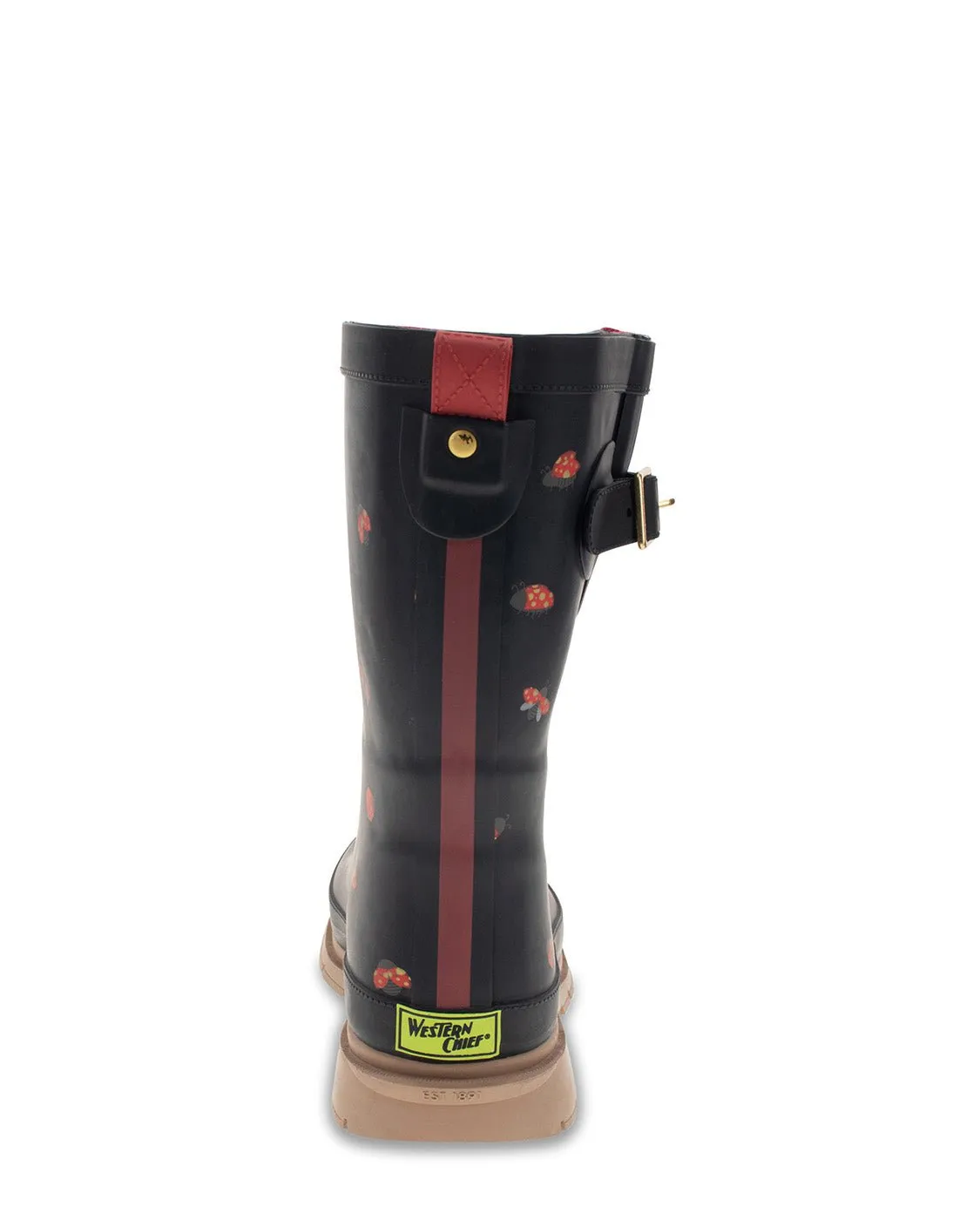 Women's Lucky Ladybug Mid Rain Boot - Black