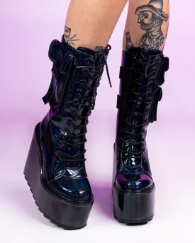 YRU Dune Desert Hologram Black Boots